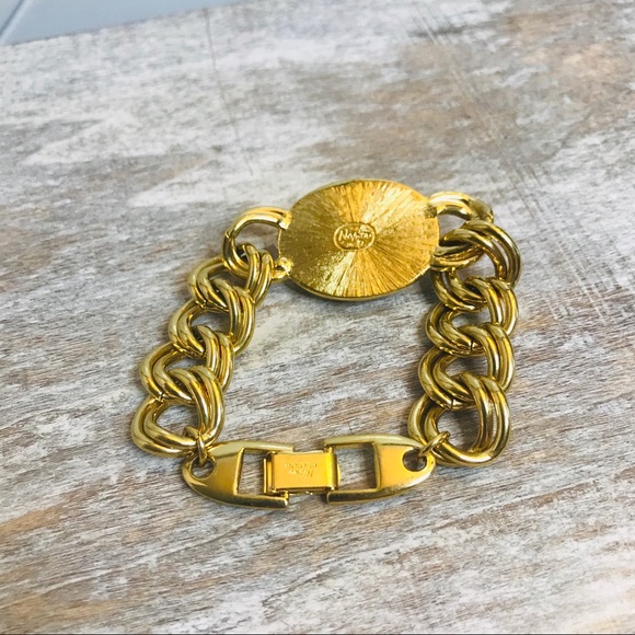 Vintage Napier Chain Link Pearl Bracelet - Picture 2 of 7